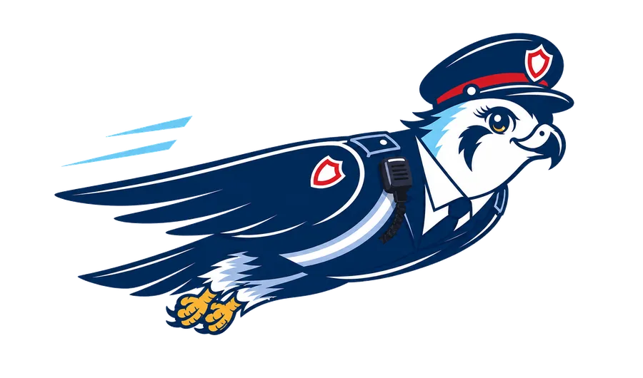 スピードラインとともに飛ぶ、はやぶさのキャラクター